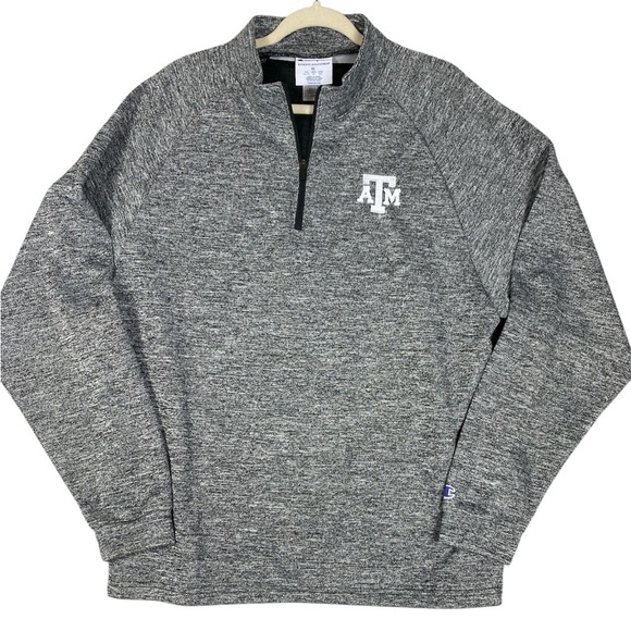 Champion quarter zip Texas A&M Aggie pullover heathered black XL - Picture 1 of 9